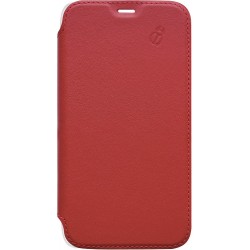Etui folio iPhone XS Max - Beetle Case en cuir rouge