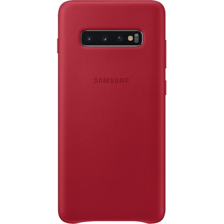 Coque Samsung pour Galaxy S10+ - en cuir rouge