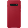 Coque Samsung pour Galaxy S10+ - en cuir rouge