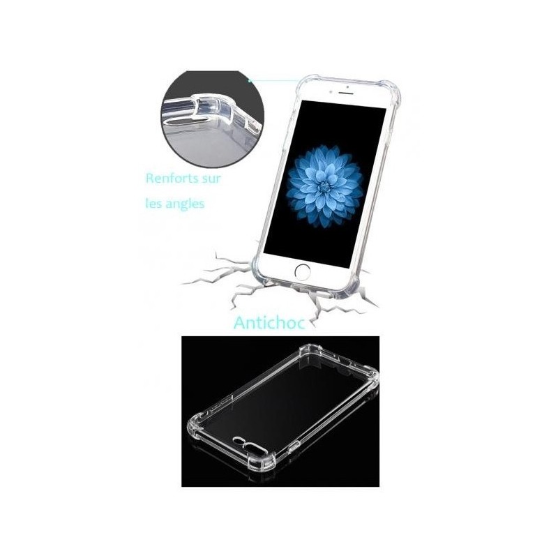 Coque pour Iphone 7 Plus/8 plus Minigel Antichoc ( renforts sur les angles )  - Transparent