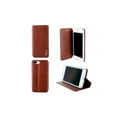 Etui pour Iphone 7 Plus/8 plus - Book case fermeture magnétique Marron