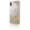 Coque iPhone X/XS  rigide liquide avec paillettes dorées Guess