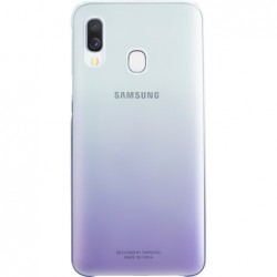 Coque Samsung Galaxy A40 rigide dégradée violette et transparente