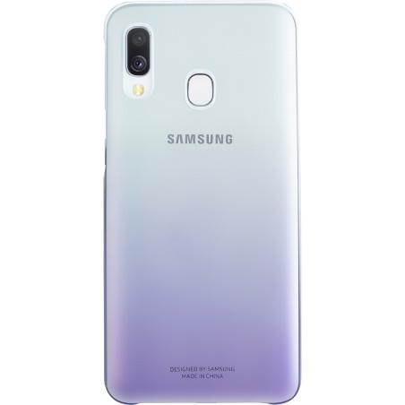 Coque Samsung Galaxy A40 rigide dégradée violette et transparente