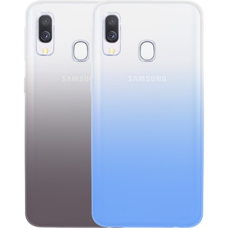 Pack de 2 coques pour Samsung Galaxy A40 A405 - semi-rigides Colorblock