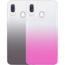Pack de 2 coques pour Samsung Galaxy A40 A405 - semi-rigides Colorblock