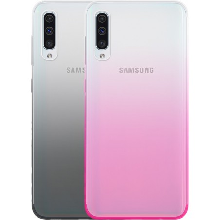 Pack de 2 coques  pour Samsung Galaxy A50 A505 - semi-rigides Colorblock