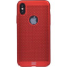 Coque rigide perforée rouge Colorblock pour iPhone X/XS