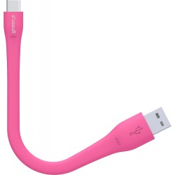 Câble écologique USB/USB C rose green_e de 15 cm
