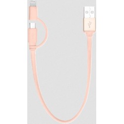 Câble USB/micro USB avec adaptateur Lightning Case Scenario rose