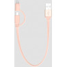 Câble USB/micro USB avec adaptateur Lightning Case Scenario rose