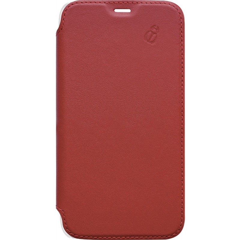 Etui folio pour iPhone X/XS Beetle Case en cuir rouge