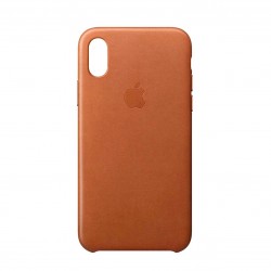 Coque iPhone X en cuir marron