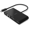 Adaptateur USB C Multimédia GBE HDMI VGA USB A Noir Belkin