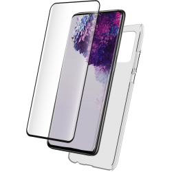Pack Samsung G S20+ Coque Transparente + Verre trempé Bigben
