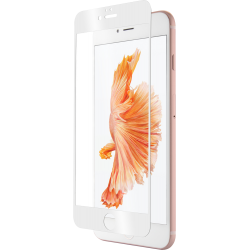 Protège-écran en verre trempé contour blanc pour iPhone 6/6S