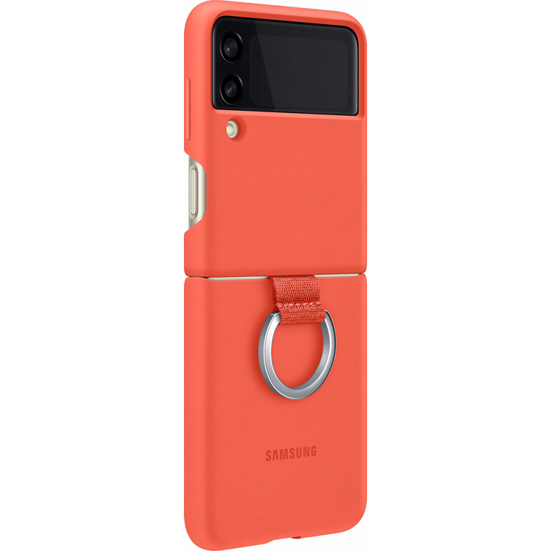 Coque Samsung G Z Flip 3 Silicone avec anneau Corail Samsung