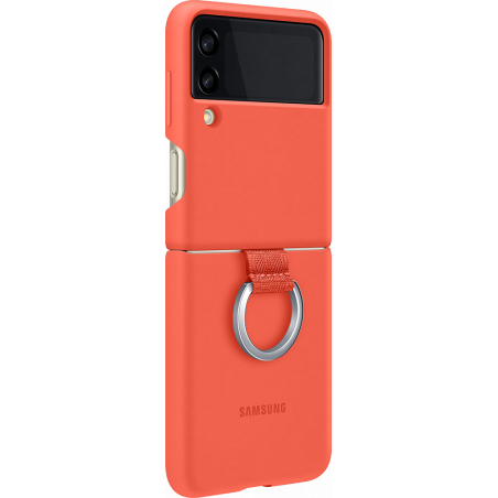 Coque Samsung G Z Flip 3 Silicone avec anneau Corail Samsung