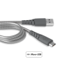 Câble renforcé USB A/micro USB 1,2 m Gris Force Power