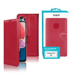Etui Samsung G A13 4G - portefeuille Zanae rouge