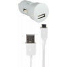 Mini chargeur allume-cigare 1A blanc micro USB